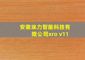 安徽埃力智能科技有限公司xro v11